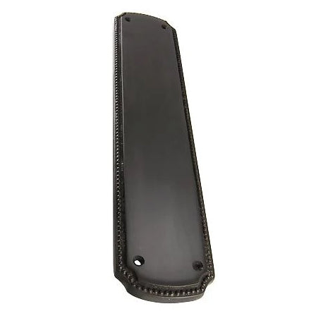 COPPER MOUNTAIN HARDWARE 11 1/2 Inch Solid Brass Beaded Push & Plate (Oil Rubbed Bronze Finish)