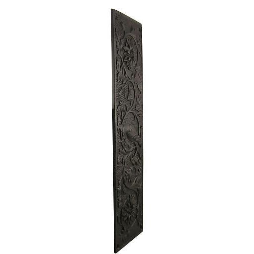 11 1/4 Inch Cockateel Bird and Flower Push Plate (Oil Rubbed Bronze Finish) COPPER MOUNTAIN HARDWARE