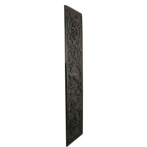 11 1/4 Inch Cockateel Bird and Flower Push Plate (Oil Rubbed Bronze Finish)