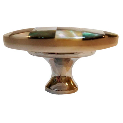 2 Inch Authentic Mother of Pearl & Abalone Oversized Cabinet & Furniture Knob (Polished Chrome Finish)