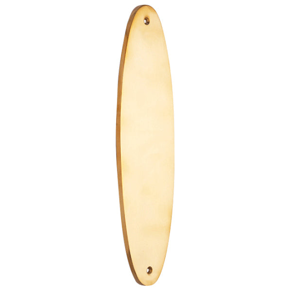 COPPER MOUNTAIN HARDWARE 11 Inch Solid Brass Traditional Oval Push Plate (Lacquered Brass Finish)