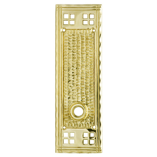 Craftsman Style Solid Brass Rosette Plate (Polished Brass Finish)