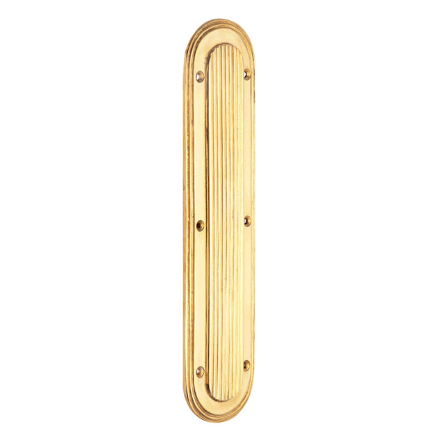 COPPER MOUNTAIN HARDWARE 10 1/2 Inch Classic Art Deco Solid Brass Push Plate (Lacquered Brass Finish)