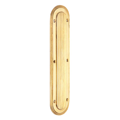 10 1/2 Inch Classic Art Deco Solid Brass Push Plate (Lacquered Brass Finish)