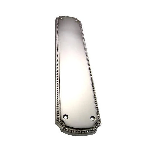 COPPER MOUNTAIN HARDWARE 11 1/2 Inch Solid Brass Beaded Push & Plate (Brushed Nickel Finish)