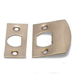 COPPER MOUNTAIN HARDWARE Solid Brass Standard Strike Plate and Face Plate (Antique Brass Finish)