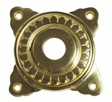 3 3/4 Inch Art Deco Doorknob Rosette (Polished Brass Finish)