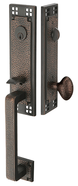 Arts & Crafts Style Tubular Latch Entryway Set (Oil Rubbed Bronze Finish)