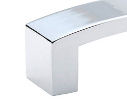 4 3/8 Inch Overall (4 Inch c-c) Bauhaus Pull (Polished Chrome Finish)