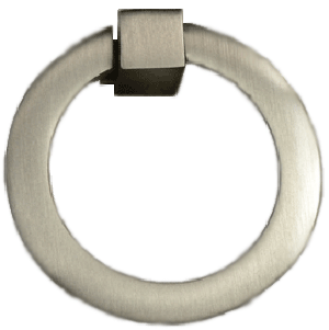 2 1/2 Inch Mission Style Solid Brass Drawer Ring Pull (Brushed Nickel)
