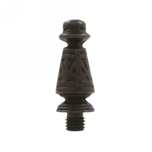 DELTANA 1 7/16 Inch Solid Brass Ornate Hinge Finial (Oil Rubbed Bronze Finish)