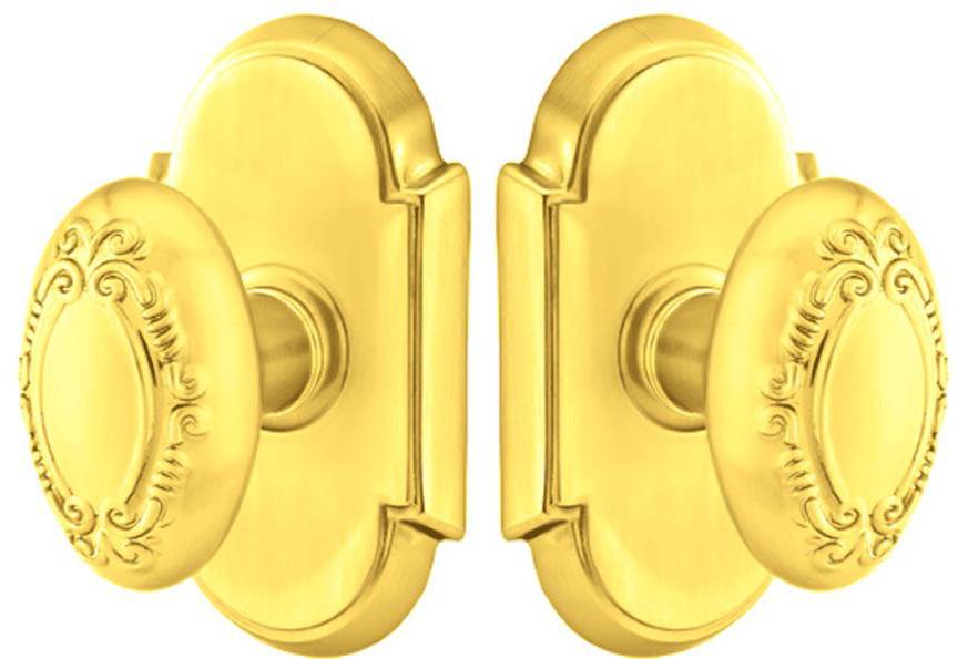 Solid Brass Victoria Door Knob Set With # 8 Rosette