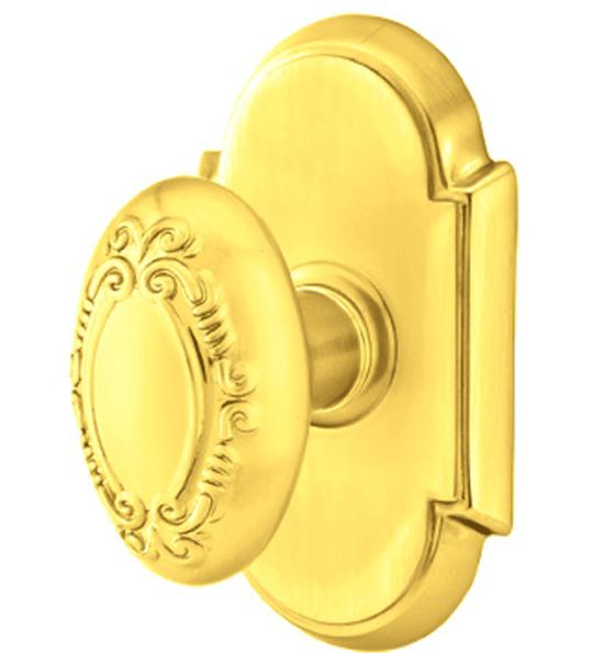Solid Brass Victoria Door Knob Set With # 8 Rosette