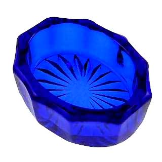 Cobalt Blue Glass Oval Salt Cellar Copper Mountain Hardware