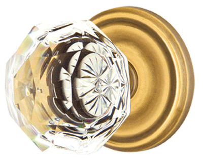 Diamond Crystal Door Knob Set With Regular Rosette