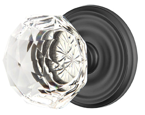 Diamond Crystal Door Knob Set With Regular Rosette