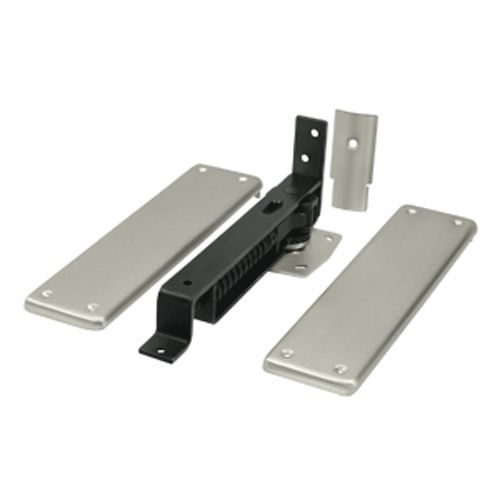 DELTANA Double Action Solid Brass Spring Hinge (Brushed Nickel Finish)