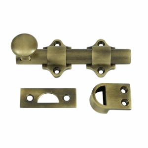 Solid Brass 4 Inch Dutch Door Bolt Set (Antique Brass Finish) DELTANA