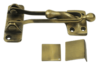 Door Guards, Security, Solid Brass 5" Door Guard Antique Brass Finish