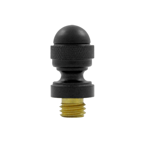 DELTANA 7/8 Inch Solid Brass Acorn Tip Door Finial (Paint Black Finish)