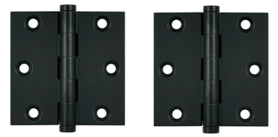 3 X 3 Inch Solid Brass Hinge Interchangeable Finials (Square Corner, Paint Black Finish)