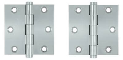 3 X 3 Inch Solid Brass Hinge Interchangeable Finials (Square Corner, Chrome Finish)