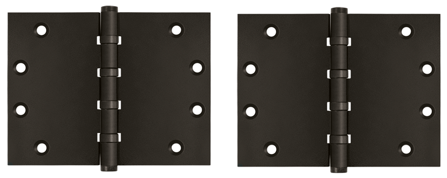 4 1/2 Inch X 6 Inch Solid Brass Wide Throw Hinge (Square Corner, Oil Rubbed Bronze Finish)