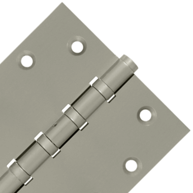 4 1/2 Inch X 4 1/2 Inch Solid Brass Non-Removable Pin Square Hinge (Brushed Nickel Finish) DELTANA