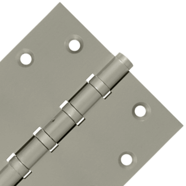 4 1/2 Inch X 4 1/2 Inch Solid Brass Non-Removable Pin Square Hinge (Brushed Nickel Finish)