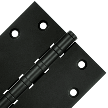 4 1/2 Inch X 4 1/2 Inch Solid Brass Non-Removable Pin Square Hinge (Paint Black Finish)