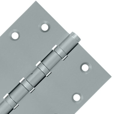 4 1/2 Inch X 4 1/2 Inch Solid Brass Non-Removable Pin Square Hinge (Brushed Chrome Finish)