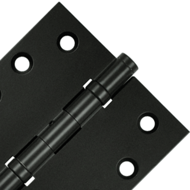4 Inch X 4 Inch Ball Bearing Hinge Interchangeable Finials (Square Corner, Paint Black Finish)