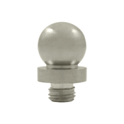 3/4 Inch Solid Brass Ball Tip Door Finial (Brushed Nickel Finish)