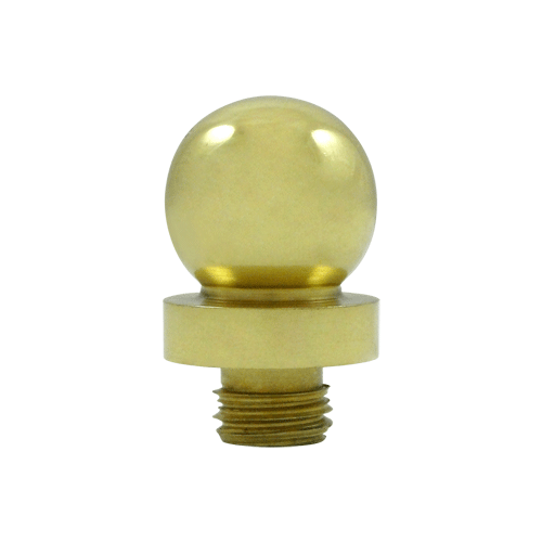 DELTANA 3/4 Inch Solid Brass Ball Tip Door Finial (Polished Brass Finish)