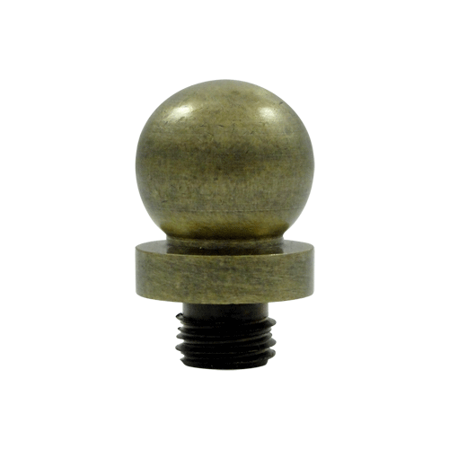 DELTANA 3/4 Inch Solid Brass Ball Tip Door Finial (Antique Brass Finish)