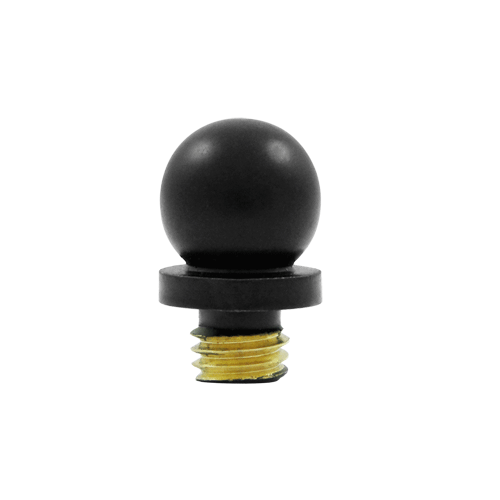 DELTANA 9/16 Inch Solid Brass Ball Tip Door Finial (Paint Black Finish)