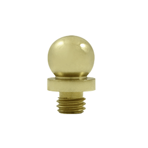 DELTANA 9/16 Inch Solid Brass Ball Tip Door Finial (Unlacquered Brass Finish)