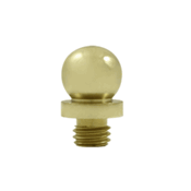 DELTANA 9/16 Inch Solid Brass Ball Tip Door Finial (Unlacquered Brass Finish)