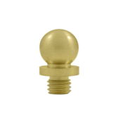 DELTANA 9/16 Inch Solid Brass Ball Tip Door Finial (Brushed Brass Finish)