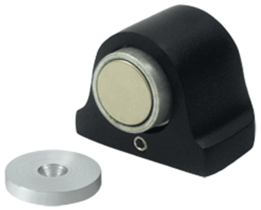 1 3/8 Inch Magnetic Dome Door Stop and Catch (Flat Black Finish)