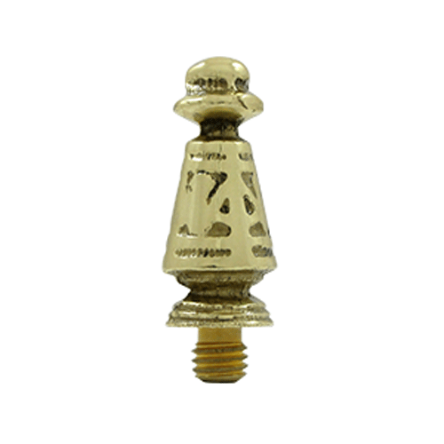 DELTANA 1 3/8 Inch Solid Brass Ornate Tip Door Finial (Unlacquered Brass Finish)