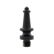 DELTANA 1 3/16 Inch Solid Brass Steeple Tip Door Finial (Paint Black Finish)