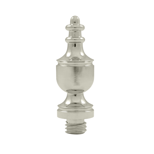 1 3/8 Inch Solid Brass Urn Tip Door Finial (Polished Nickel Finish)