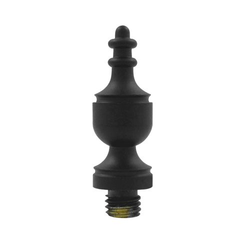 DELTANA 1 3/8 Inch Solid Brass Urn Tip Door Finial (Paint Black Finish)