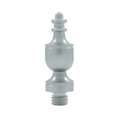 DELTANA 1 3/8 Inch Solid Brass Urn Tip Door Finial (Brushed Chrome Finish)