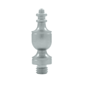 1 3/8 Inch Solid Brass Urn Tip Door Finial (Brushed Chrome Finish)