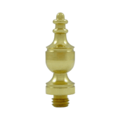 DELTANA 1 3/8 Inch Solid Brass Urn Tip Door Finial (Polished Brass Finish)