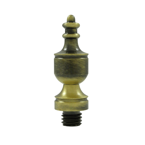 DELTANA 1 3/8 Inch Solid Brass Urn Tip Door Finial (Antique Brass Finish)