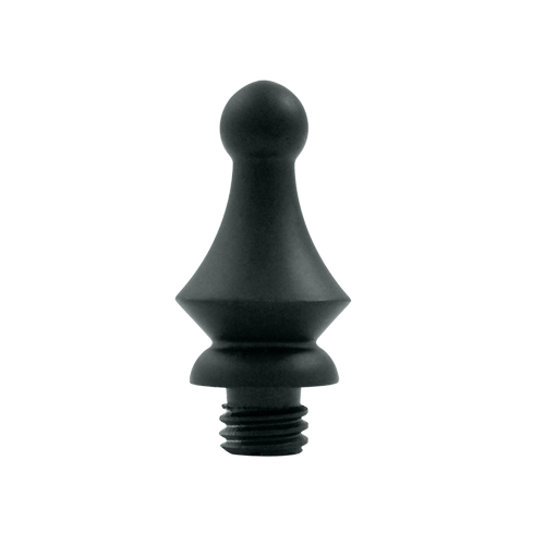 DELTANA 1 1/4 Inch Solid Brass Windsor Tip Door Finial (Paint Black Finish)