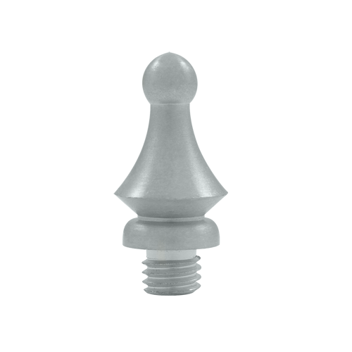 DELTANA 1 1/4 Inch Solid Brass Windsor Tip Door Finial (Brushed Chrome Finish)